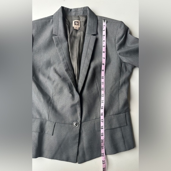 Anne Klein Petite Gray Feminine Lightweight Lined Blazer Work Jacket Women’s 12P - Picture 9 of 11